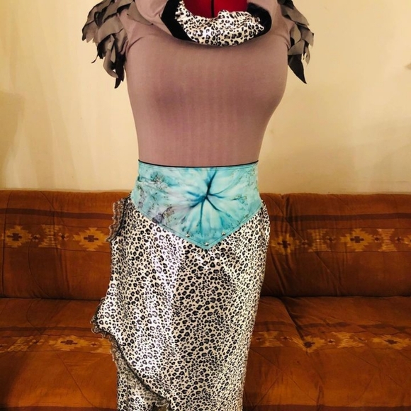 Crazy Cat Woman Stretchy Leopard Dress UPCYCLED Fashion - S M L XL - Picture 4 of 7